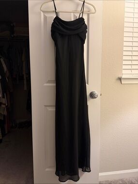 Macy's Black Cowl Neck Maxi Slip Dress